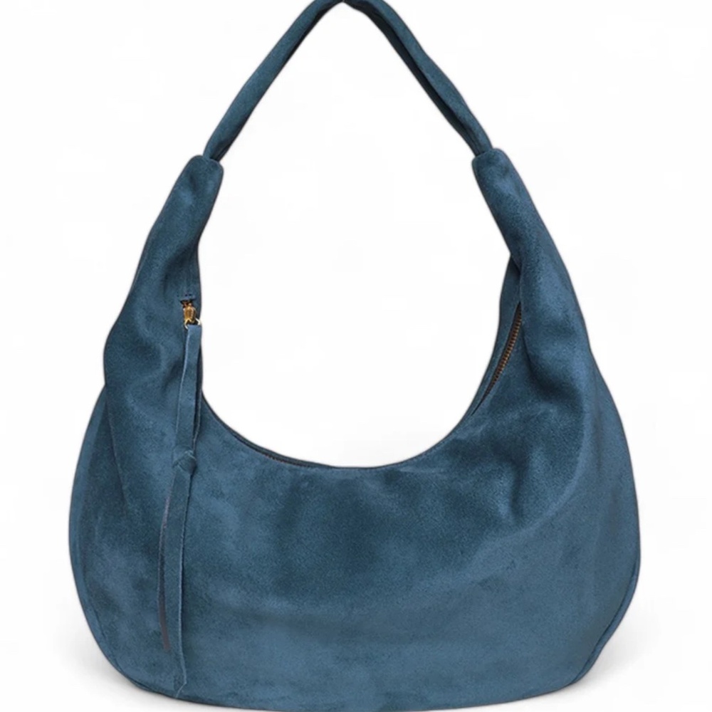 OLIVEVE NORA KNOT BAG AEGEAN ITALIAN SUEDE HOBO